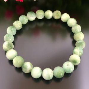Green Larimar 8mm Natural Stone Beads Stretchable Bracelet